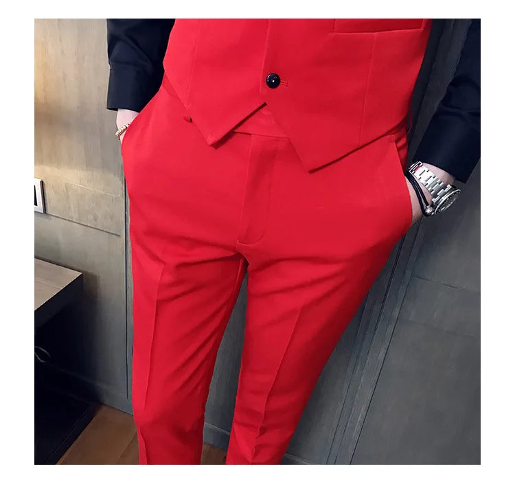 2022 Spring Summer New Men Suit Pants Solid Color Casual Business Dress Pants Slim Fit Trousers Formal Men Social Casual Pants