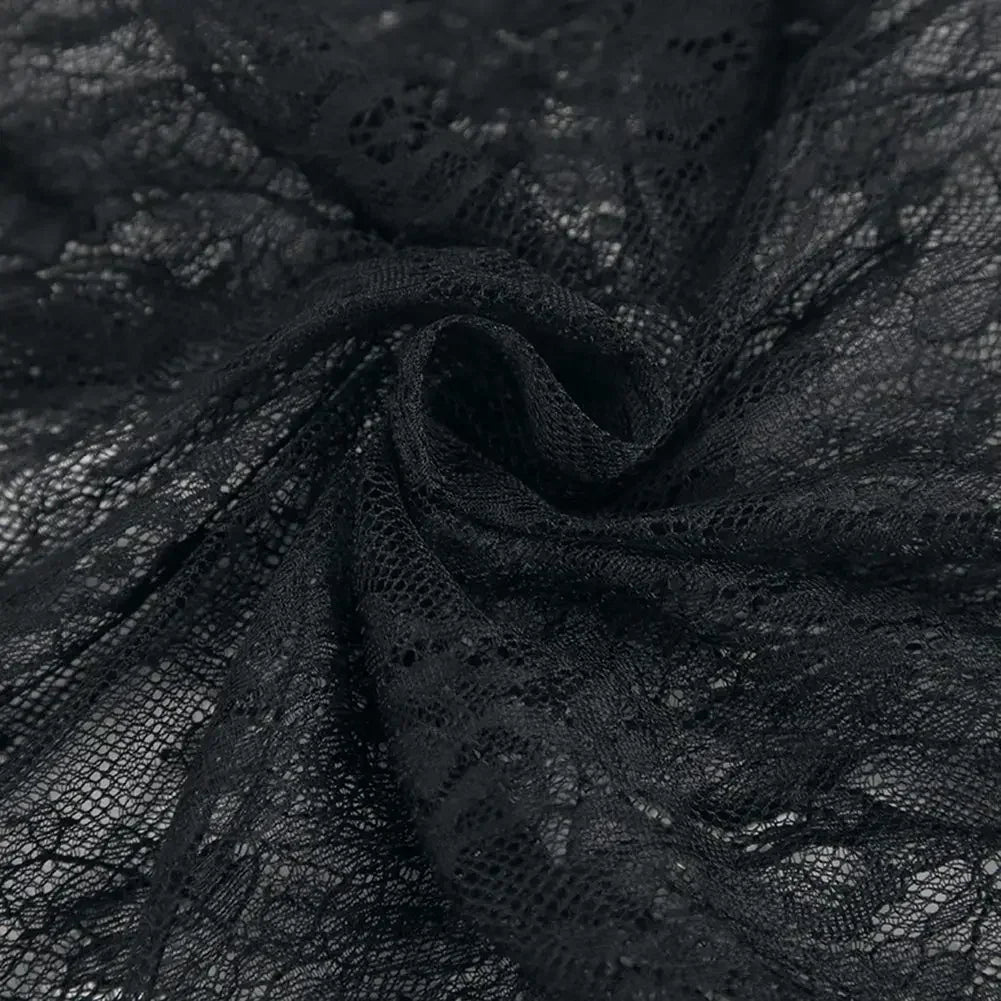 Evening Party Dress Lace Dress High Street Style Black Black Lace Dress Brand New Condition Fashion All-match Dress
