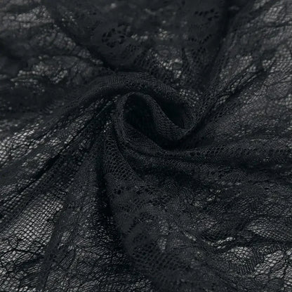 Evening Party Dress Lace Dress High Street Style Black Black Lace Dress Brand New Condition Fashion All-match Dress
