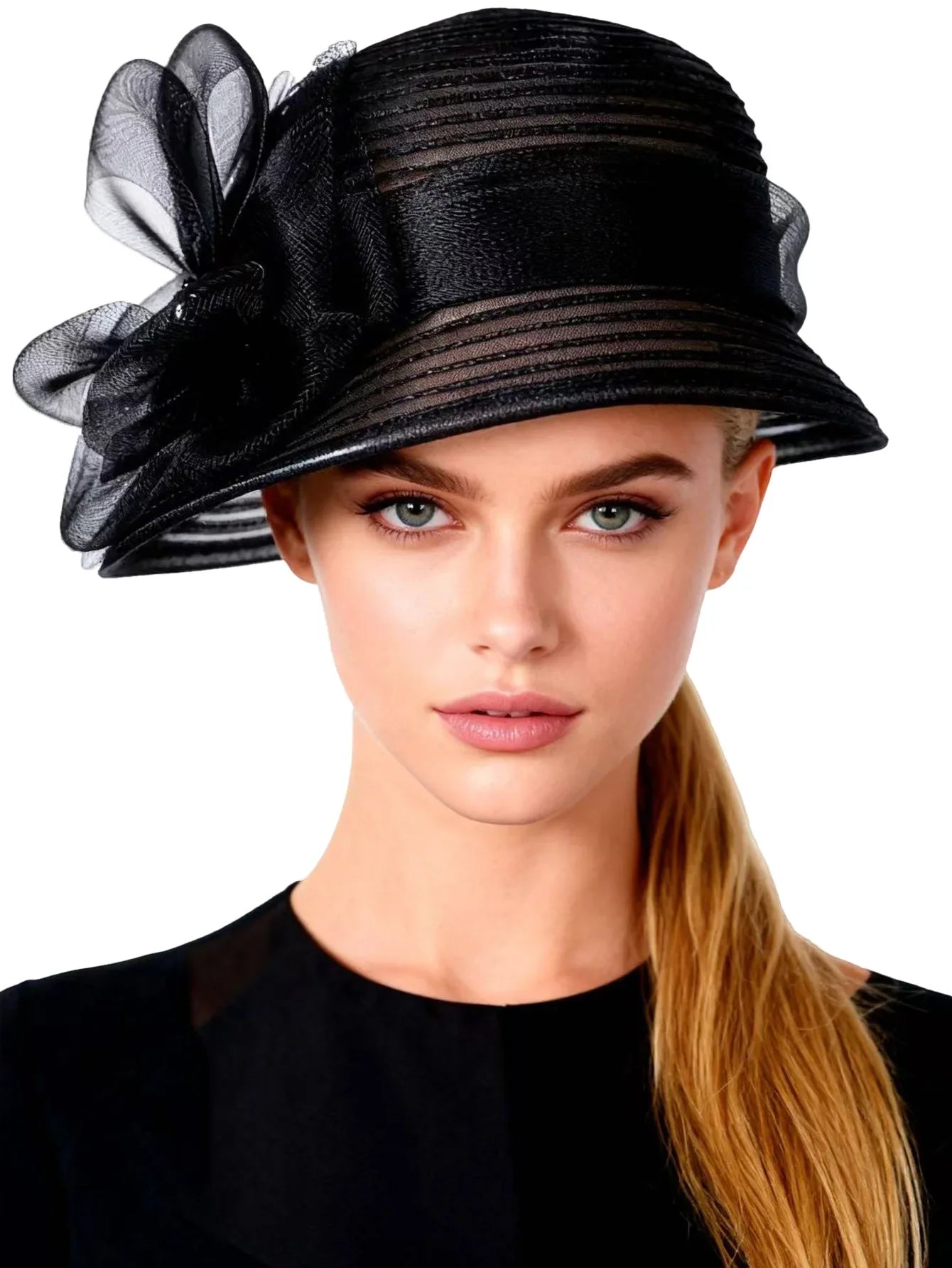 Floral Derby Fascinator Hat & Fedora for Women - Wedding Bridal Church Tea Party Formal Dress Accessories, Floppy Sun Caps