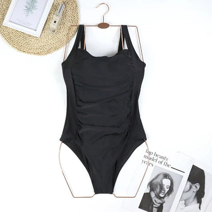 Sexy One-Piece Women Swimsuit 2024 Push Up Plus Size Swimwear Tummy Control Monokini Swimming Beach Wear Vintage Bathing Suit
