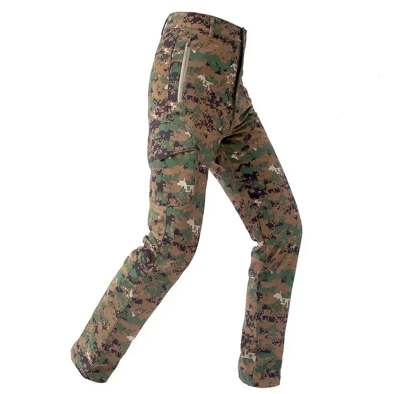 Tactical Pants Soft Shell Fleece Cargo Pants Men Hunting Pants Camouflage  Pant Casual Trousers Unisex Waterproof