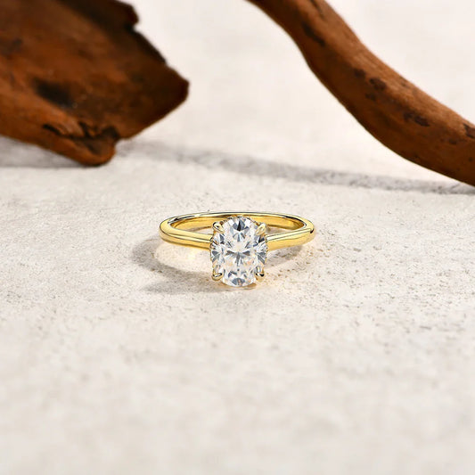 Bague en moissanite ovale 9*7mm 2 carats DVVS en argent sterling 925 pour femme, bijoux de mariage de haute qualité, expédition depuis les États-Unis