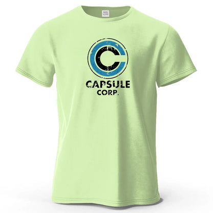 S-4XL Capsule Corp 100% Cotton Funny Printing Japan Anime Men T Shirt Tee Summer Streetwear Tops Fashion Brand Tshirt Clothing