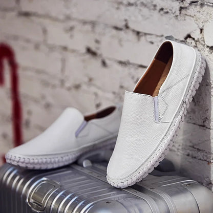 New Plus Size 49 50 Men Loafers Soft Moccasins Fashion Soft Spring Autumn Genuine Leather Shoes Men Casual Flats Driving Shoes