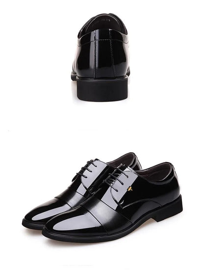 New Men Round Toe Leather Shoes Business Casual Office Summer Flat Big Size Elevator Shoes Wedding Formal Loafers