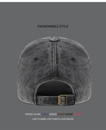 Baseball Cap Korean Washed Cotton Soft Top Hat Four Seasons Men's And Women's Embroidered American Letter Cap