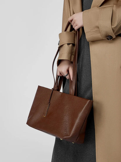Luxury Women's Shoulder Bag Soft Leather Large Capacity Square Fashion Tote Bag Korean Fashionable Handbag Shopping Underarm Bag