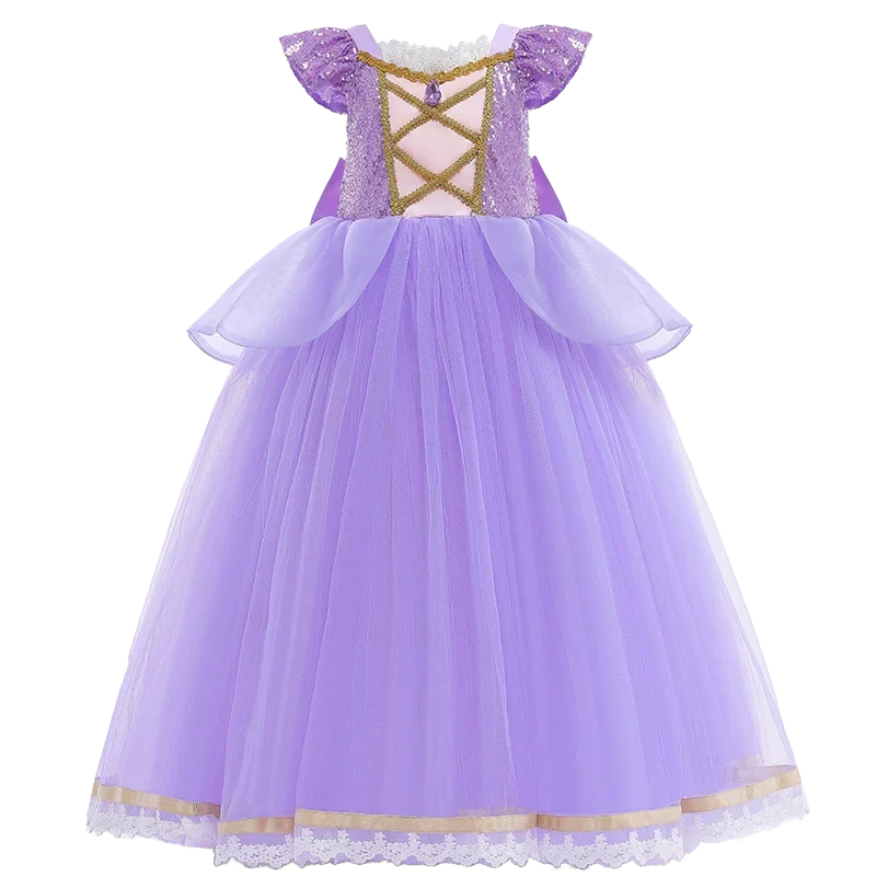 Children Costume Girl Dress Halloween Princess Cosplay Party Rapunzal Anna Elsa Birthday Clothes