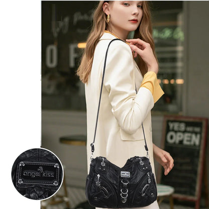 Vintage Bag Large Women's Shoulder Bag Leopard Print Top-Handle Fashion Satchel Dumpling Tote Hobos Handbags