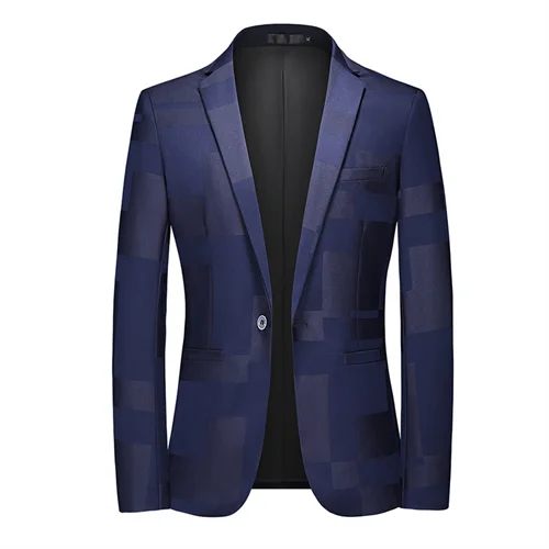 2026 New Men Business Social Suit Jacket Summer Male Single Breasted Thin Dress Male Jacquard Blazers Coats