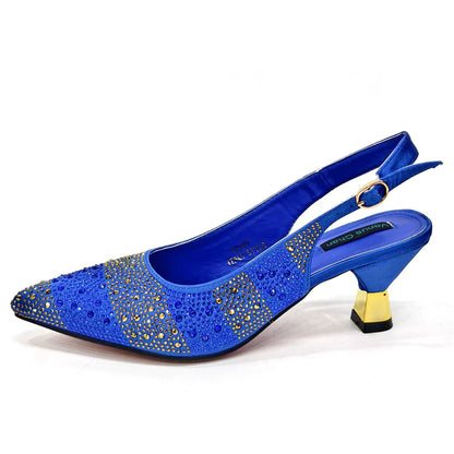 Venus Chan Fashionable Party Shoes and Bags Nigerian Women’s Party Suit Medium Heel Pointed Toe Women’s Shoes and Same Color Bag