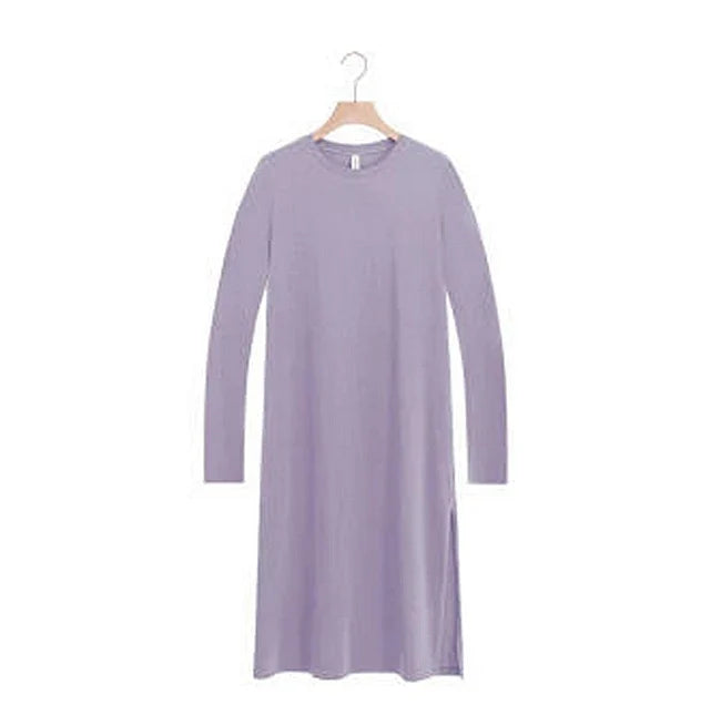 Original Casual 94% Cotton Summer Women's Dresses Solid Short Sleeve Spilt Long Midi Dress Fashion Sundress Female Clothing