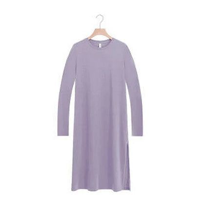 Original Casual 94% Cotton Summer Women's Dresses Solid Short Sleeve Spilt Long Midi Dress Fashion Sundress Female Clothing