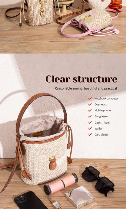 Minimalist and Versatile Summer New-arrival Straw Handbag for Women Exquisitely Crafted Women's Shoulder Bag