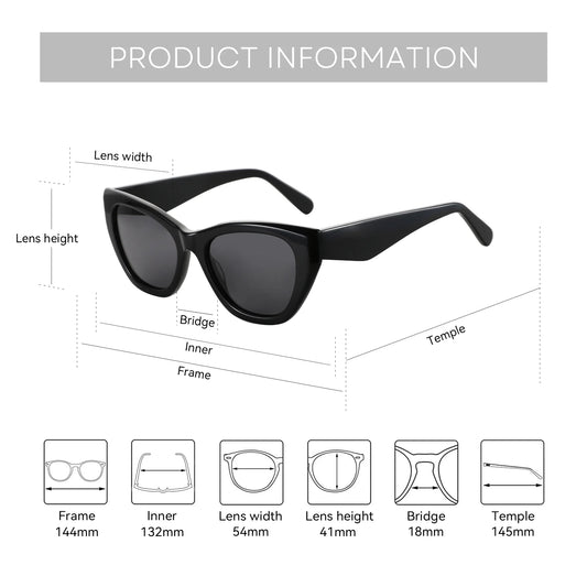 Butterfly Polarized Prescription Sunglasses Handmade Acetate Myopia Sun Glasses Square Optical Shades for Women