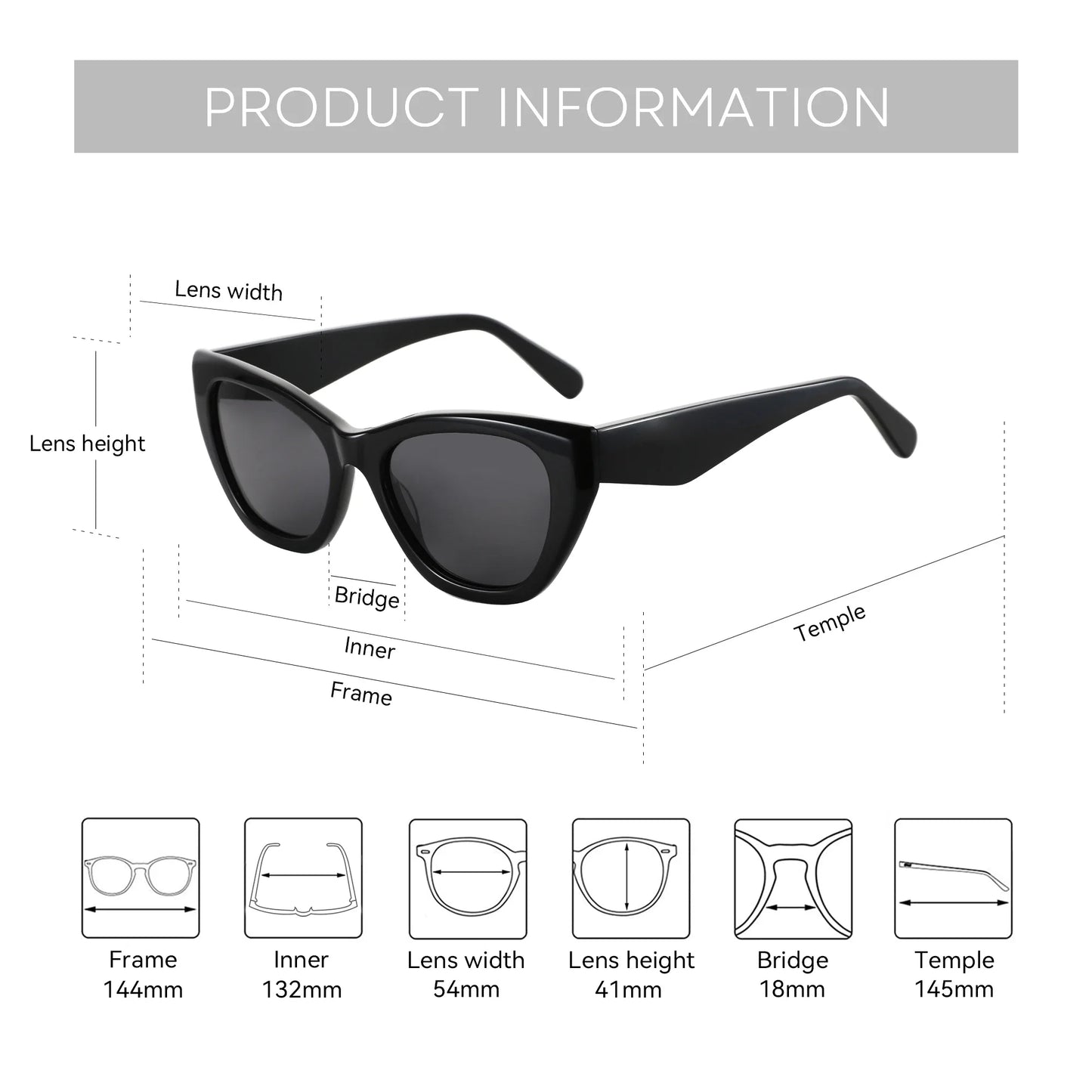 2026 New Square Acetate Polarized Sunglasses Women Thick Frame UV400 Protection Sun Glasses for Ladies Shopping Gift