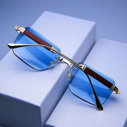 Fashion Rimless Sunglasses For Men Designer Square Sunglasses Women 2024 Trendy Retro Gafas De Sol Hombre Lunette Soleil Femme