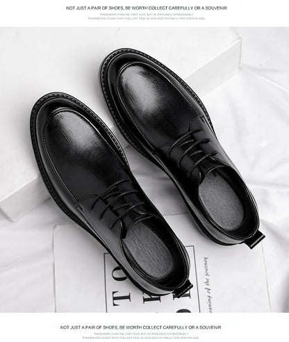 Big Size Elevator Shoes Men Leather Shoes Height Increasing Shoes For Man Increase Insole 6-8CM Invisible Heightening Lift Shoes