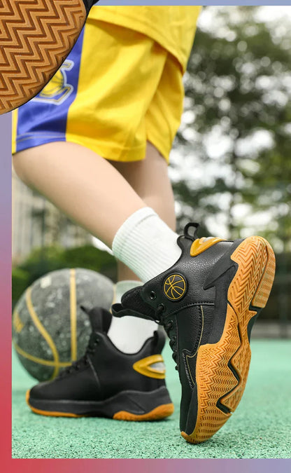 Children Basketball Shoes For Boys Girls Outdoor Trainning Non-slip Kid's Student Casual Running Sneaker Size 31-40