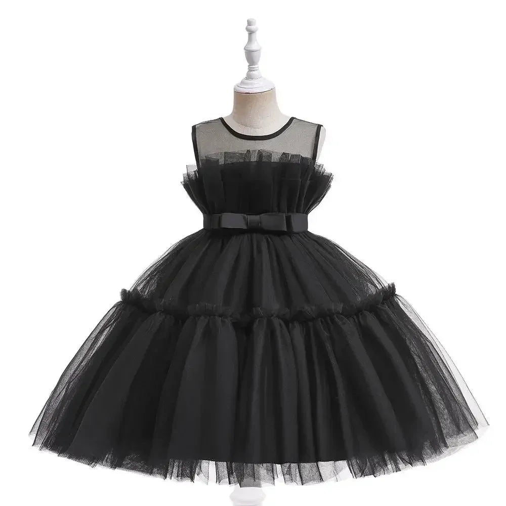 Baby Yellow Dress For Girls Kids Wedding Bridesmaid Dresses Toddler Tulle Birthday Princess Party Dress Infant Outfits Vestidos