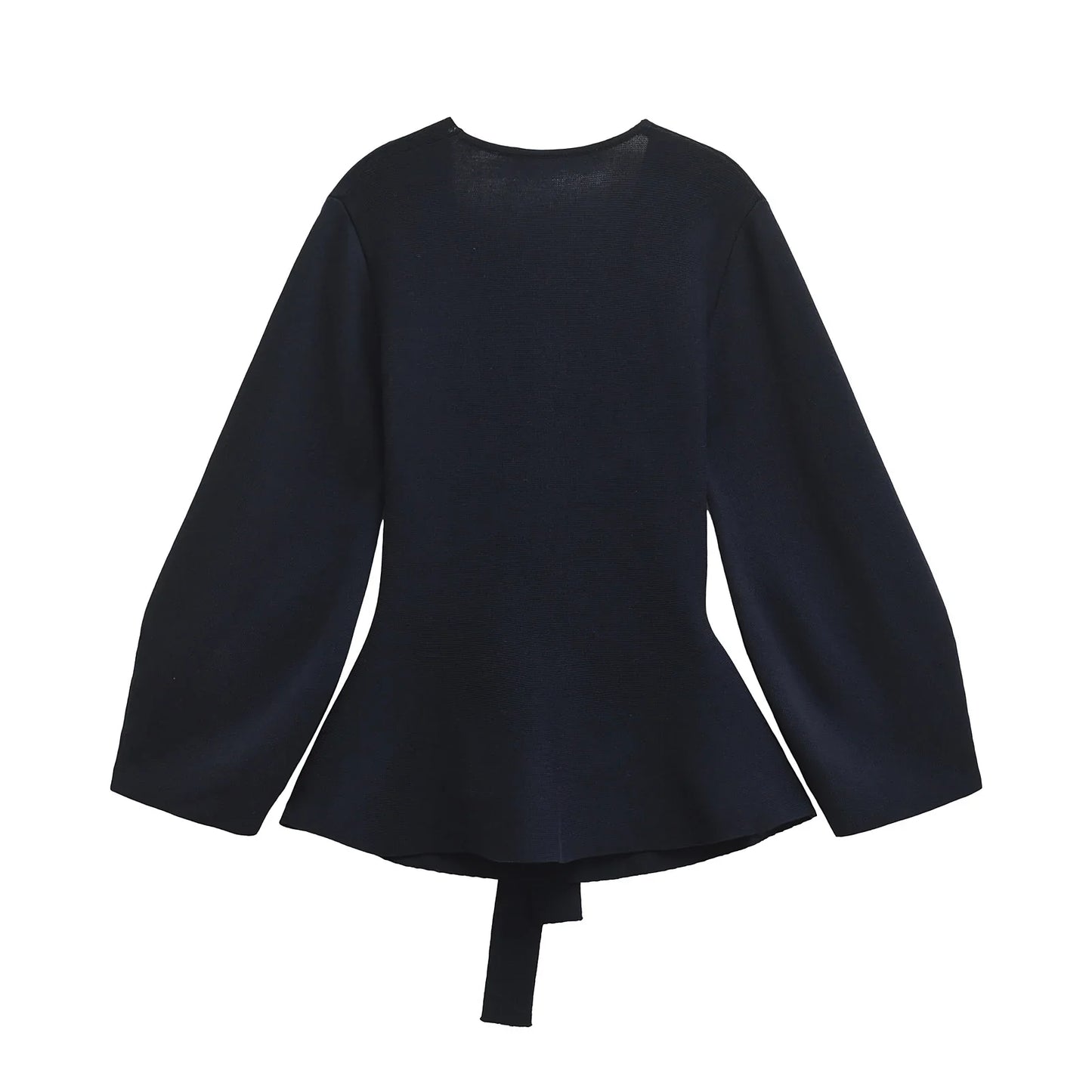 Spring Women Shoulder Pad Belt Knit Blazer Women Retro V-neck Long Sleeve Versatile Female Coat Women Clothes 9598/128