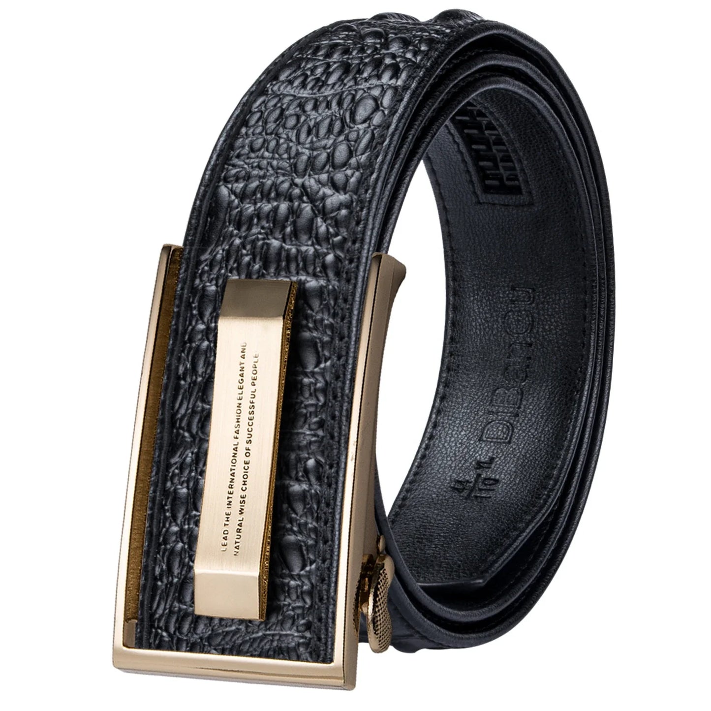 Crocodile Designer Luxury Genuine Leather Belts for Men Casual Jeans Belt Strap Gold Automatic Buckle Black Belt PD-2036