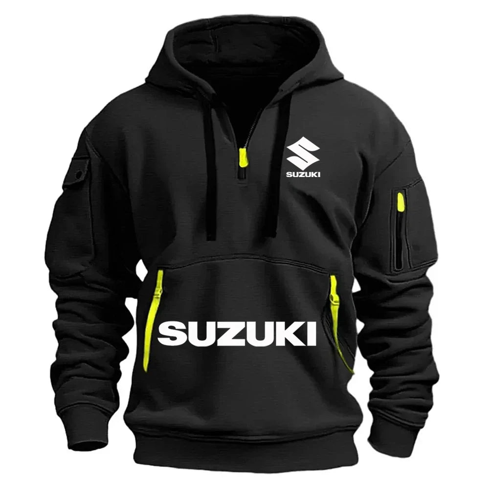 new men's hoodie, casual outdoor sports hoodie and a warm motorcycle sweatshirt for autumn and winter