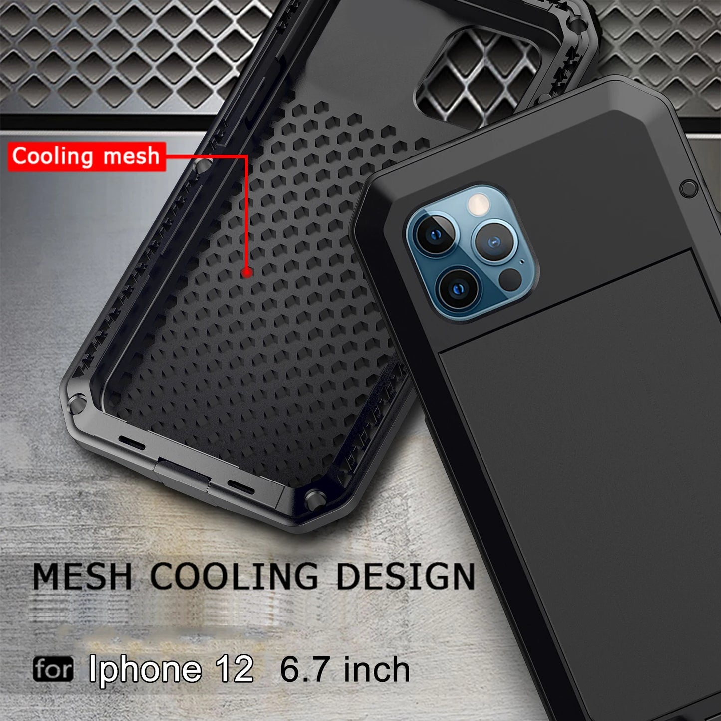 جراب حماية متين من الألومنيوم والمعدن لهواتف iPhone 17 16 15 14 13 Mini 12 Pro 11 XS Max XR 16e مقاوم للصدمات