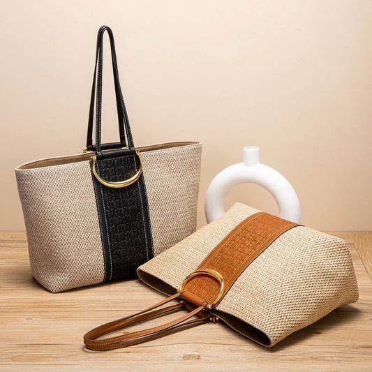 Storage Bag Women's Vacation Beach Bag Women's Tote Bag New Large Capacity Brand Grass Weaving High Quality Handbag