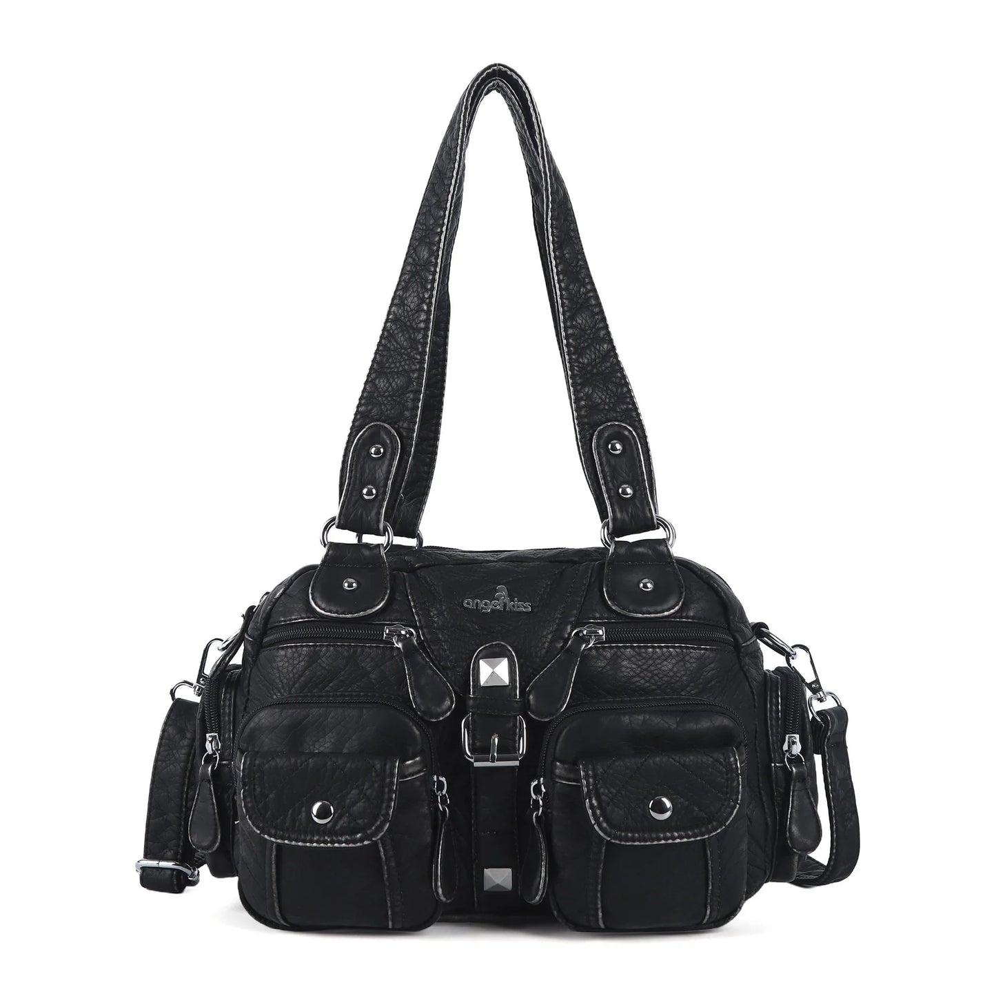 Vintage Bag Women Small Handbags Satchel Top-handle Handbag PU Shoulder Bag Dumpling Pack Multi-pockets Shoulder Bags