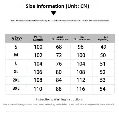 American Retro Long Row Button Design Men's Jeans High Street Loose Wide Leg Floor-Length Trousers Trendy Casual Jeans