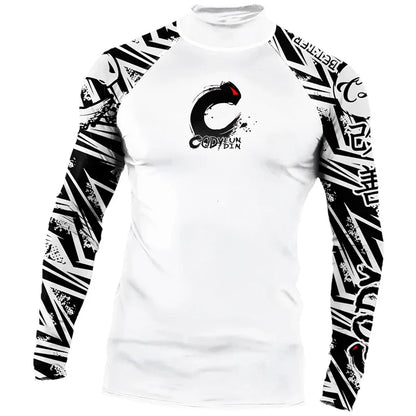 Men's Sports T -shirt Quickly Drying Bodybuilding Fitness Tight Rashguard UV Protection Swimsuit Swimming Shirt Surfing Rash