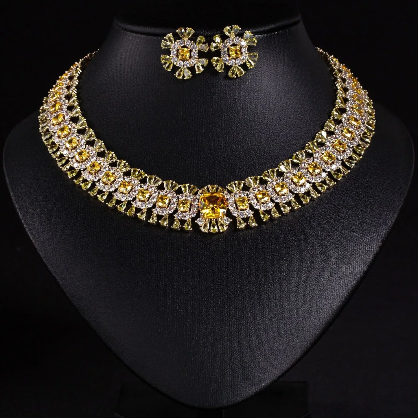 Pop Hot Stereo Jewelry Oil Painting Necklace Earrings Premium Multi-Color 2-Piece Wedding Travel Women's Holiday Gift M-1000