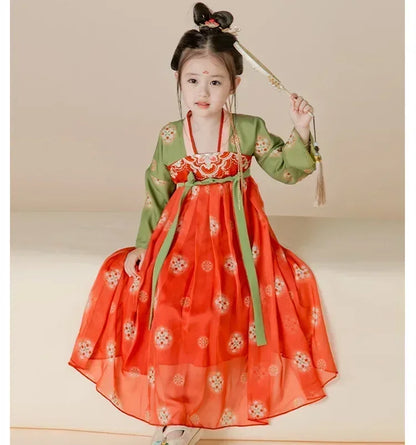 Girl Modern Hanfu Chinese Style Dress Halloween Fairy Kids Clothes Vestidos Traditional Cosplay Children Costume Girls Dresses