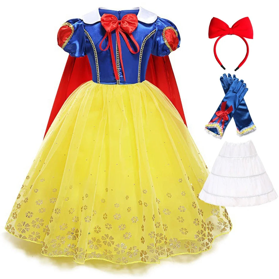 Girls Snow White Dress Kids Princess Dress Up Costumes Toddler Snow White And Huntsman Fancy Clothing Christmas Party Outfits