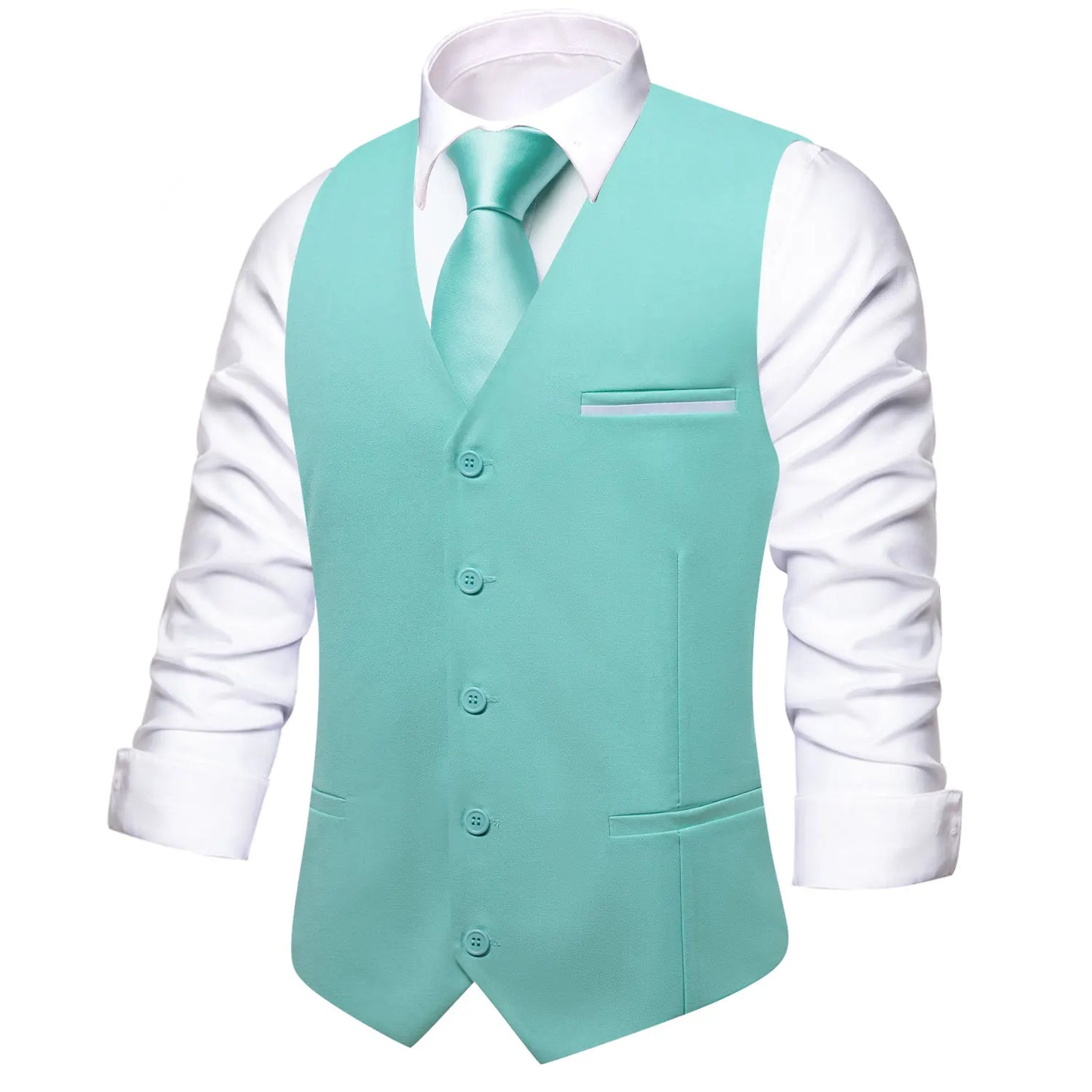 Solid Peach Pink Men Vest Wedding Slim Waistcoat Neck Tie Hanky Cufflinks Set for Male Business Party Designer Gifts