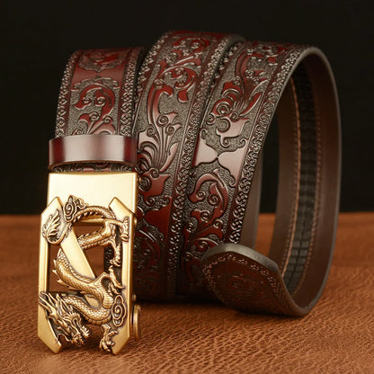 New Retro Fashion Business Men's Belt Western Automatic Buckle Cowboy Casual Style Luxury Brand Punk Belt Men