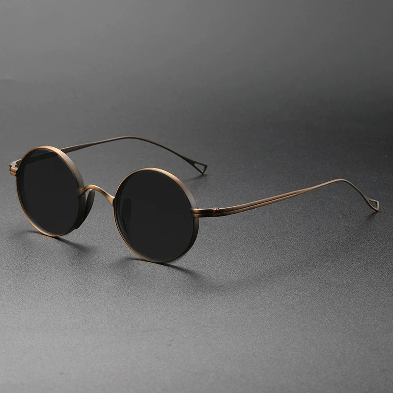 Ultra Light Pure Titanium Myopia Sunglasses Men Vintage Designer Small Round Frame Sunglasses Women Retro Luxury Brand Eyewear