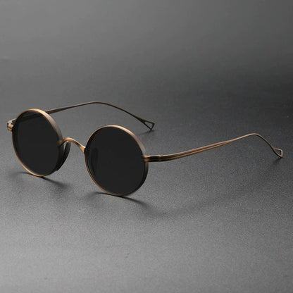 Ultra Light Pure Titanium Myopia Sunglasses Men Vintage Designer Small Round Frame Sunglasses Women Retro Luxury Brand Eyewear