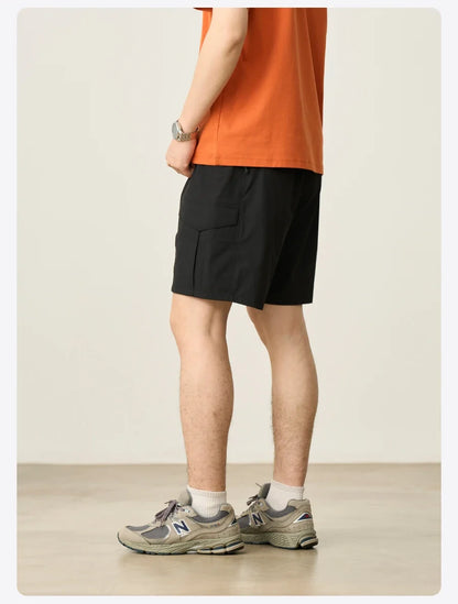 2026 Summer New Oversize 145gsm Elastic Quick Dry Fabric Shorts Men Elastic Wait Cargo Outdoor Shorts