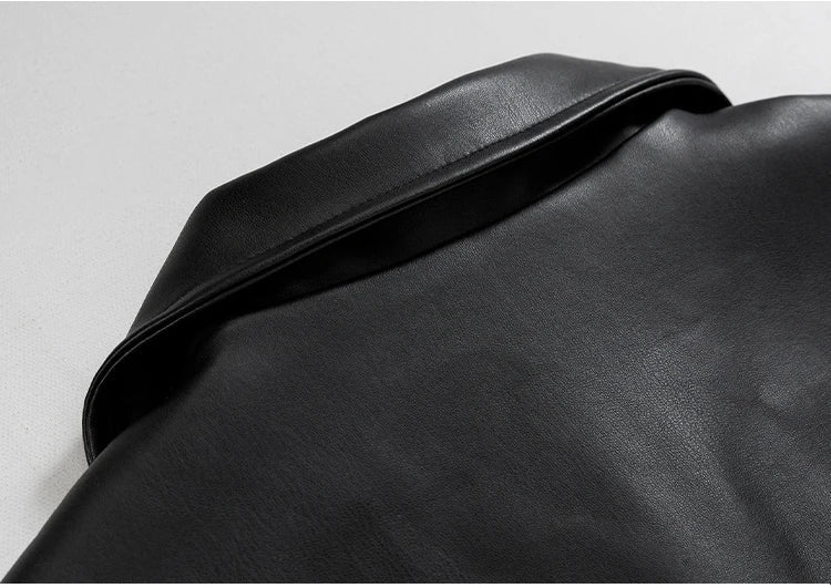 Spring Autumn Cool Luxury Short Black Soft Light Pu Leather Jacket Men Zipper Casual Mens Jackets and Coats Fashion
