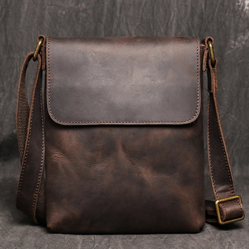 High Quality Messenger Bag For Men Genuine Leather Crossbody Bag Male Easy Travel Shoulder Bag for Tablet Men's Leather Handbag