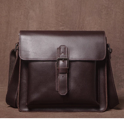 Luxury Brand Genuine Leather Shoulder Bag Men Crazy Horse Cowhide Messenger Bag Women Retro Crossbody Bag Trend Satchel Bag