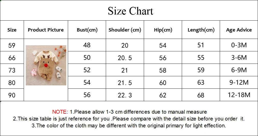 Prowow 0-18M Baby Christmas Costume Cartoon Deer Jumpsuit With Santa Hat Christmas Baby Romper For Newborn New Year Costume