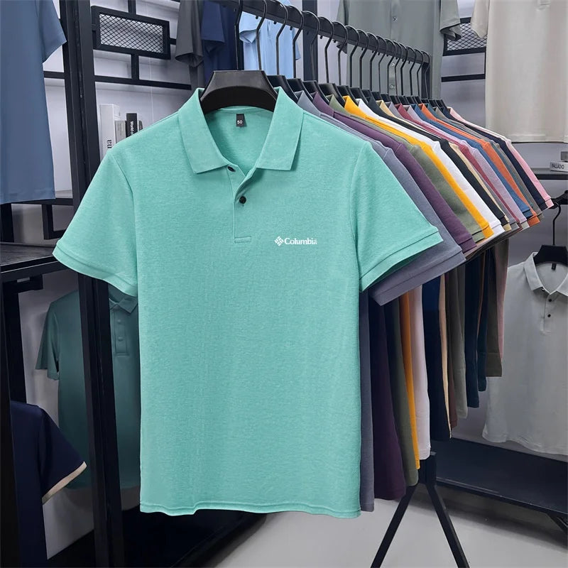 Cotton100% Men's Summer Luxury High Quality Short Sleeves Polo Shirt Letter Printing 25colors Brand T-Shirt Business Men's Wear