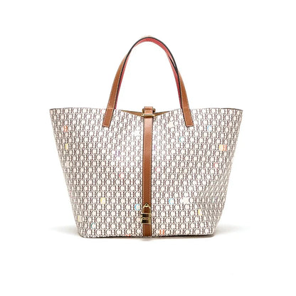 Retro Classic Style Exquisite Workmanship Letters Printing Ladies Multifunctional Handbag Large Capacity Women's Handbag