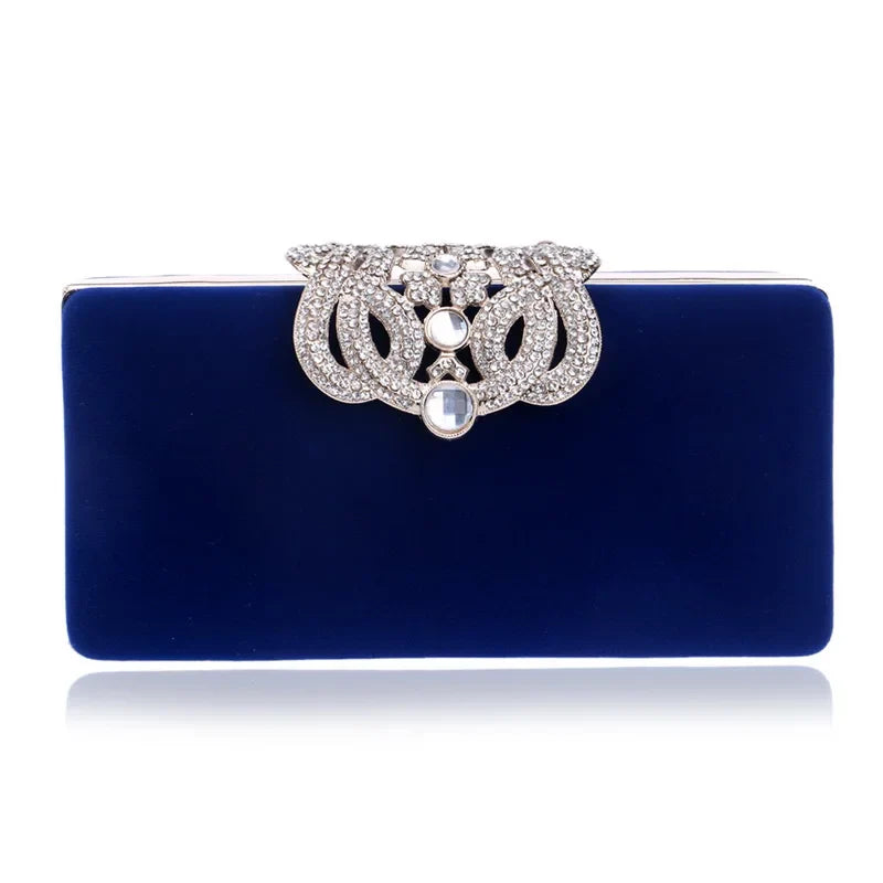 Fashion Women Bags Velvet Day Clutch Crown Diamonds Evening Bags Luxury 2023 Lady Handbags Party Wedding Female Purse