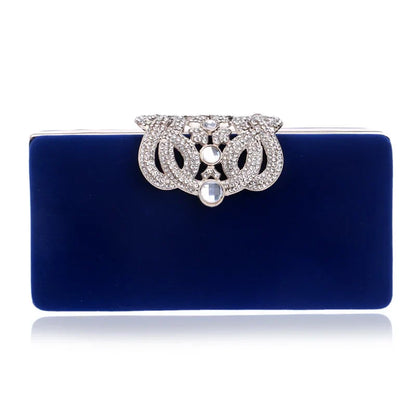 Fashion Women Bags Velvet Day Clutch Crown Diamonds Evening Bags Luxury 2023 Lady Handbags Party Wedding Female Purse
