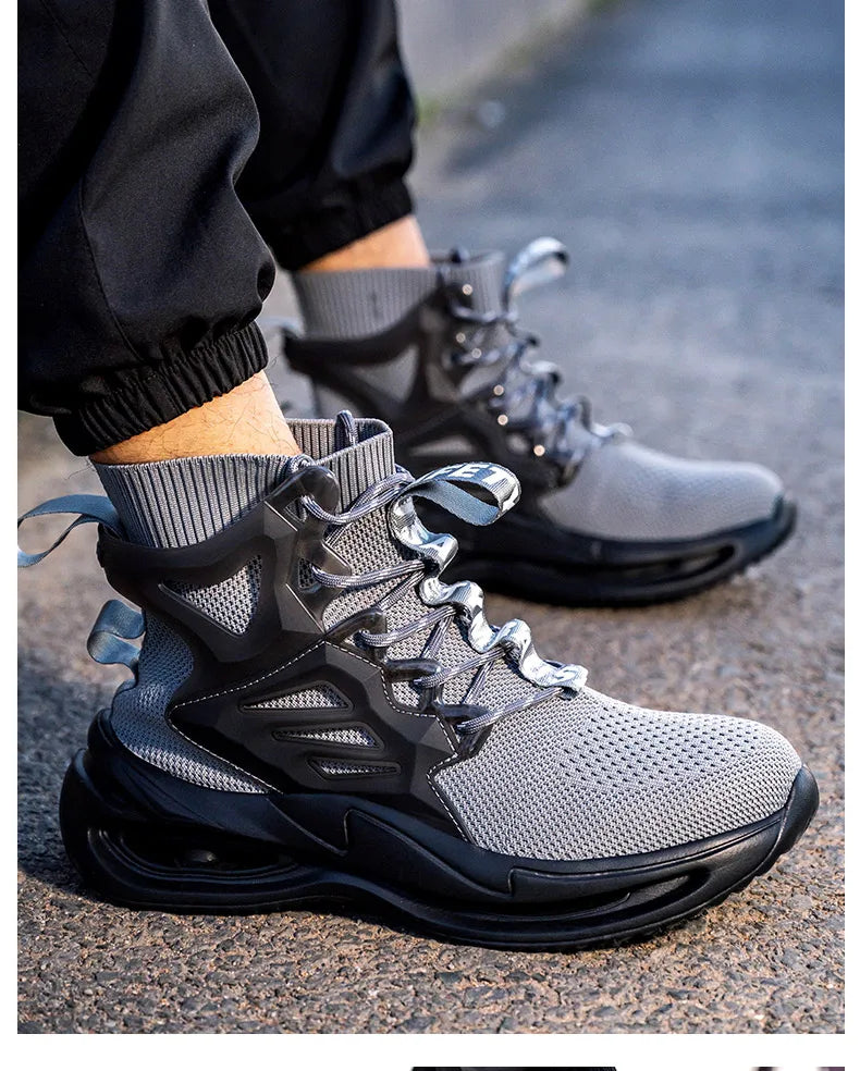 European Plus Size 50 Newest Design Men Wrok Safety Boots Anti-smash Steel Toe Cap Indestructible Construction Industry Shoes